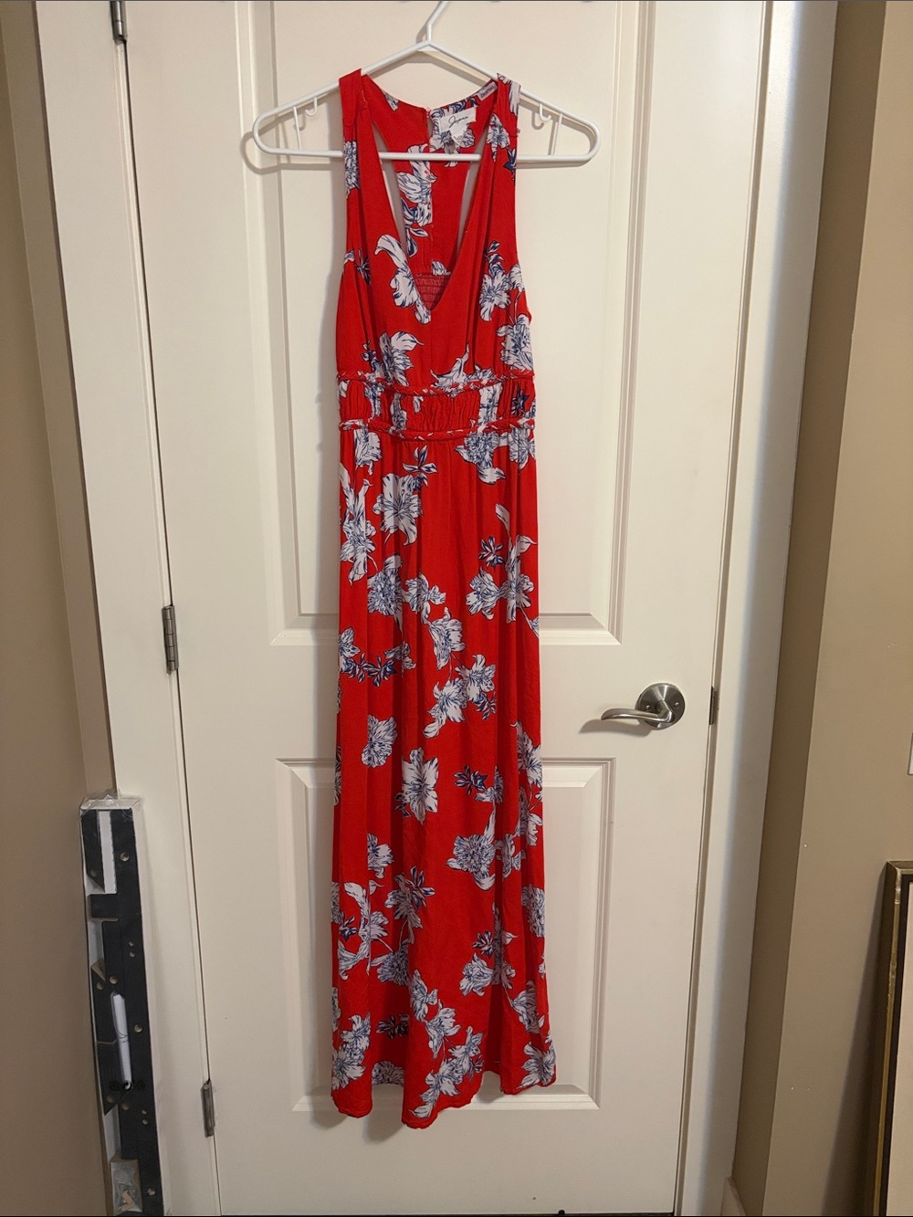 Japna Red Floral Maxi Dress
